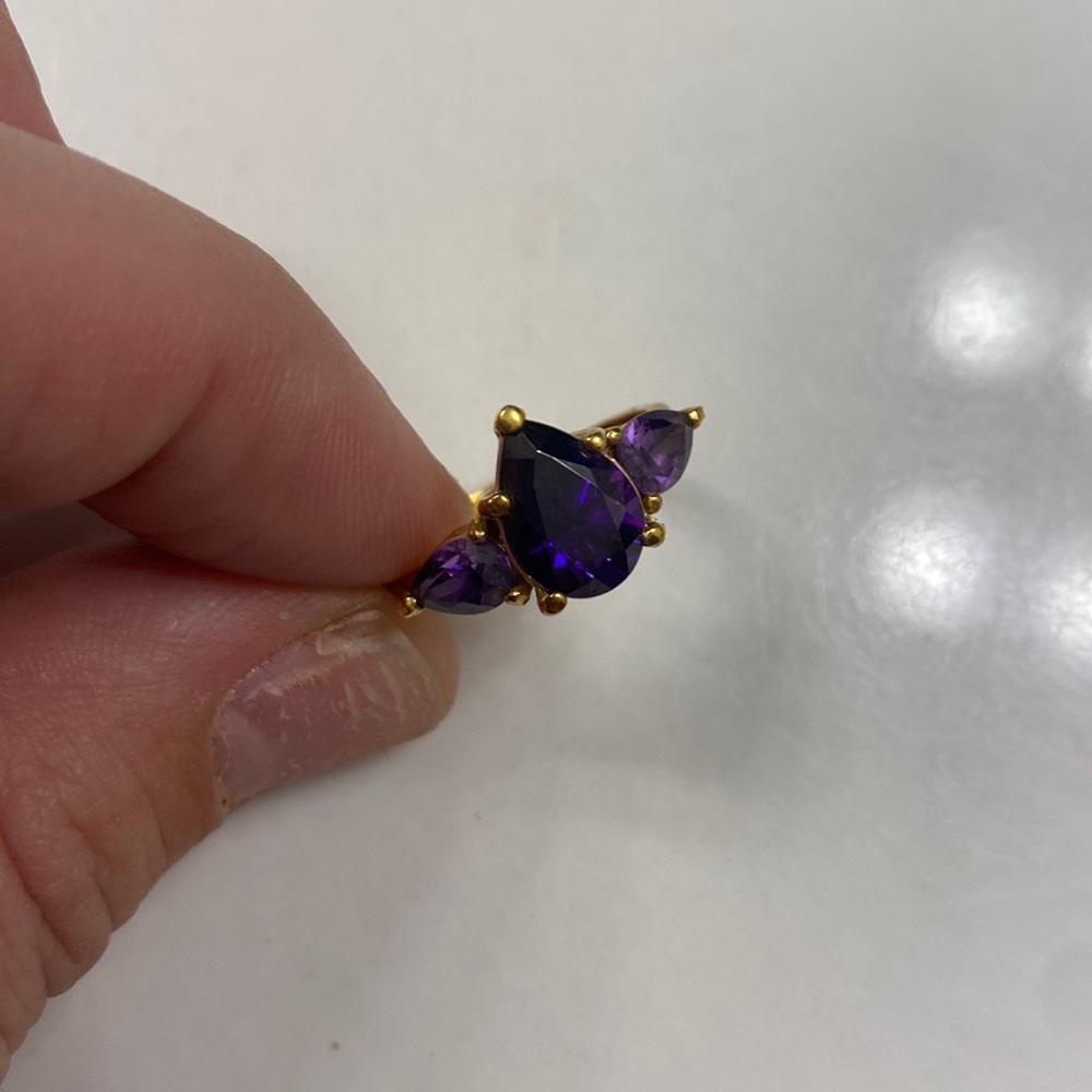 COPY - Amethyst 14k gold-plated ring